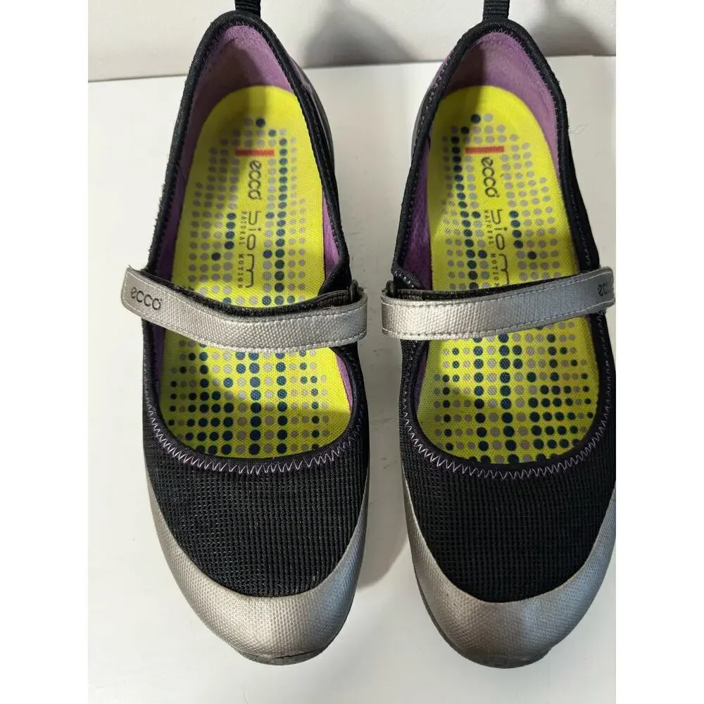 Ecco Biom Lite  Mary Jane  Warm  Grey Metallic  Shoes Euro size 41 US 8-8 1/2